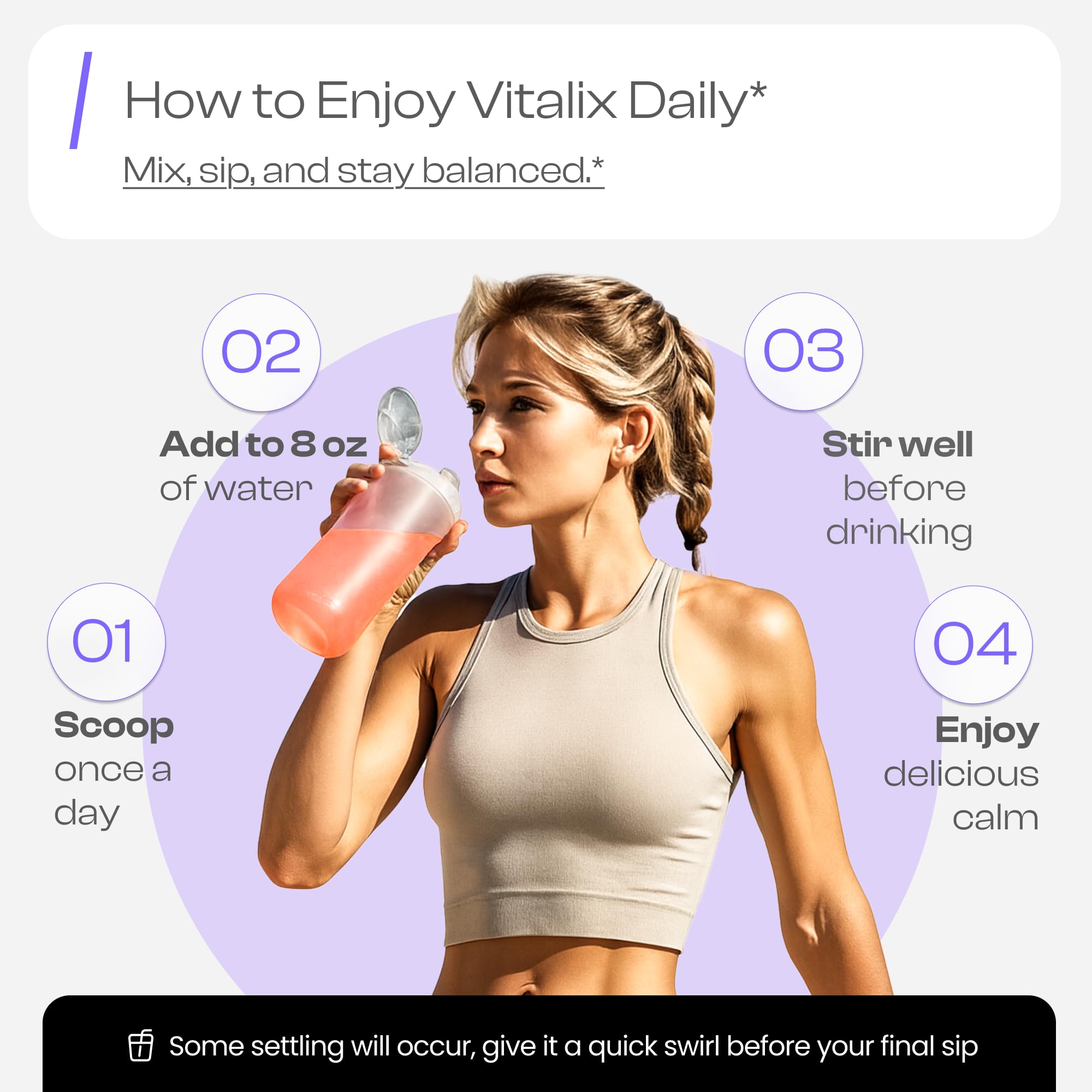 Vitalix daily-use preparation in glass