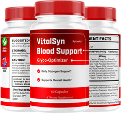 Nutrition facts and label on Vitalsyn bottle