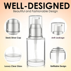 VitalUp clear-glass container helps you organize skincare, serums, and sanitizers.