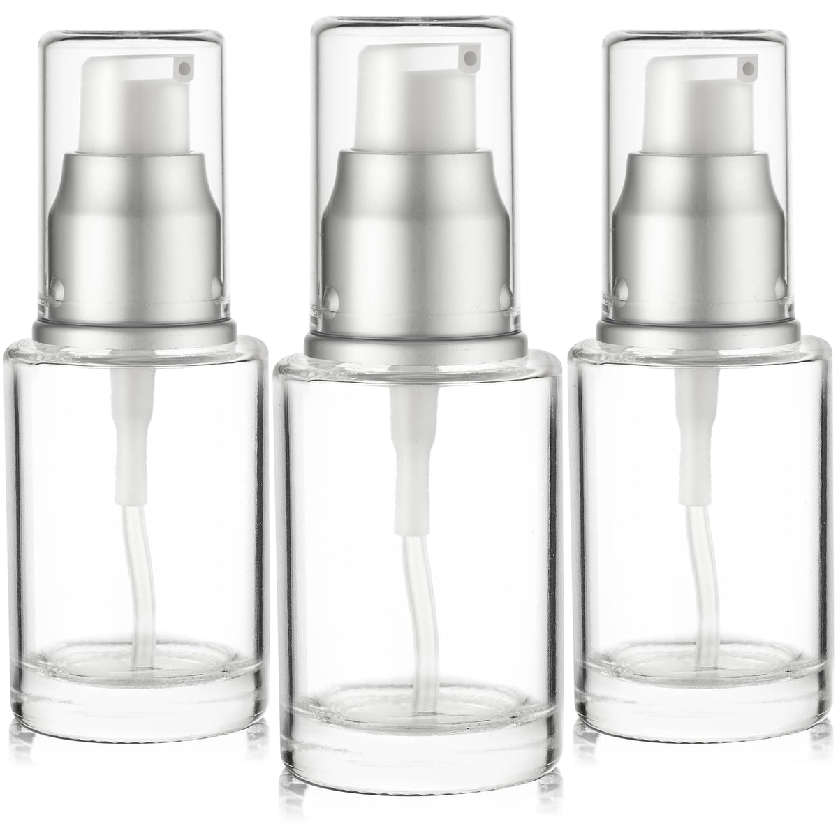 VitalUp glass lotion bottle 30ml pump for travel-friendly storage.