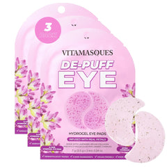 Vitamasques De-Puff eye pads pack-3 providing soothing hydration for a refreshed under-eye area