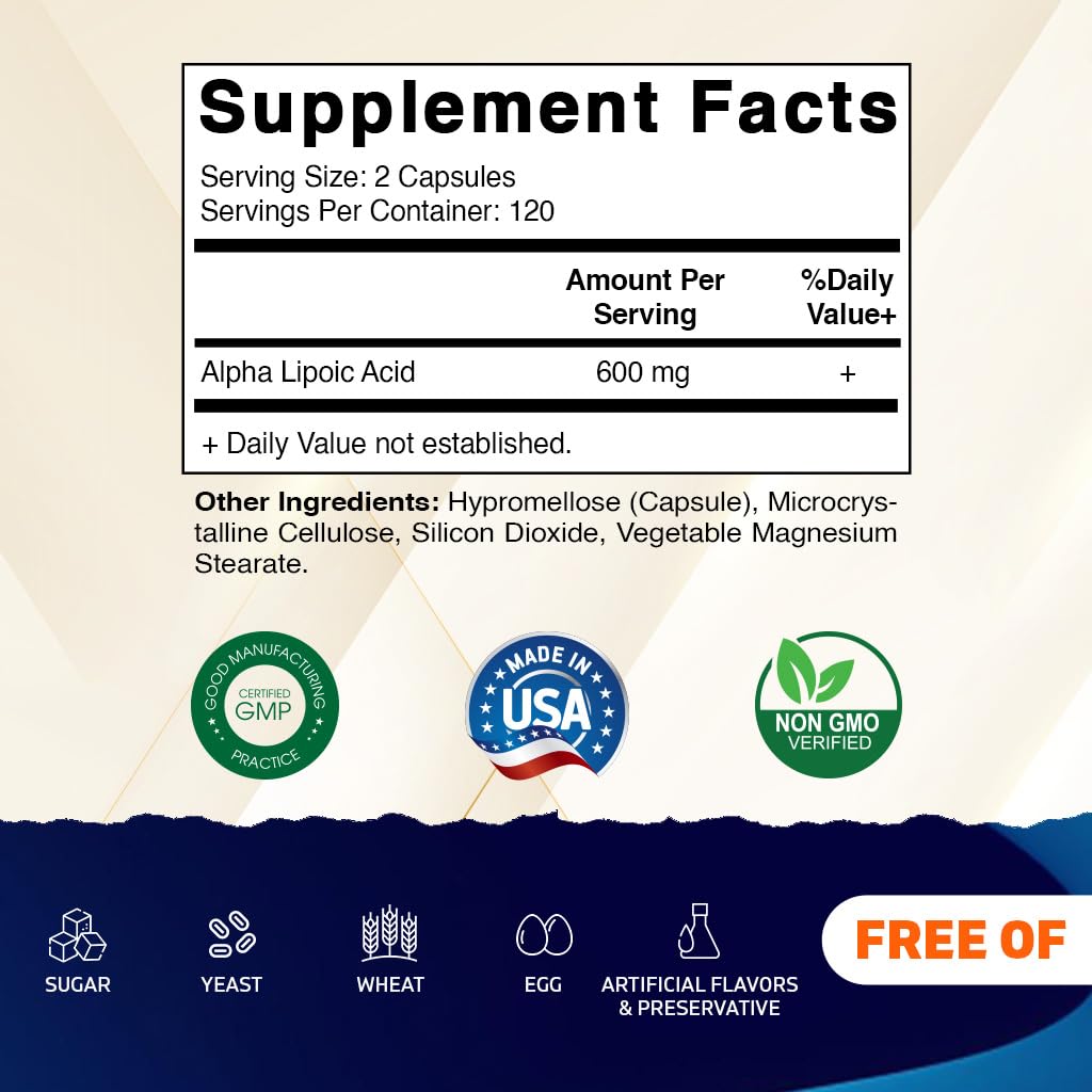 Supplement facts and ingredients label