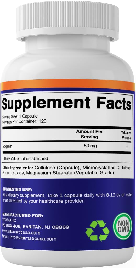 Lifestyle image featuring Vitamatic Apigenin 50mg capsules