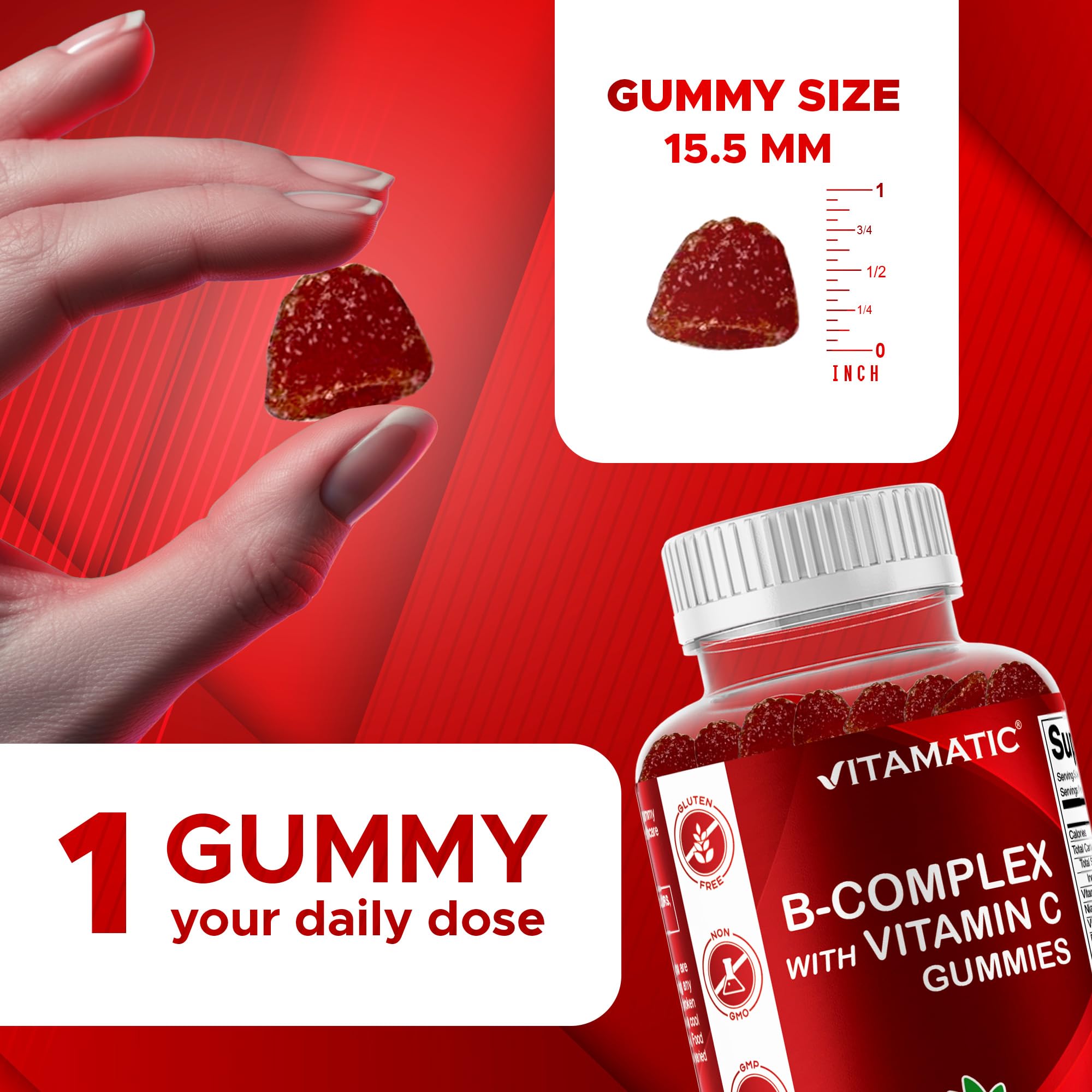 Bottles of Vitamatic Vitamin B Complex Gummies - bottle 1