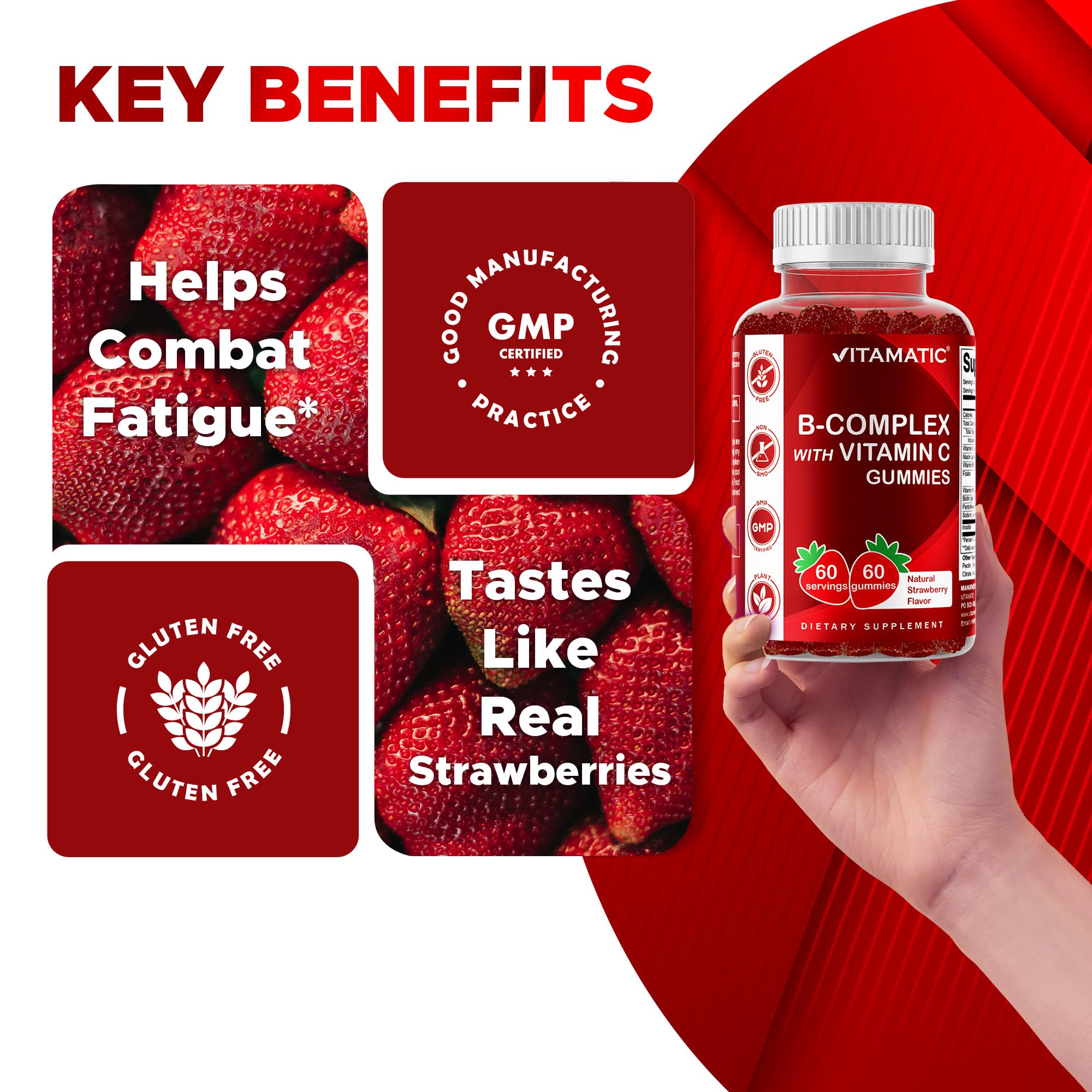 Nutrition facts for Vitamatic Vitamin B Complex Gummies