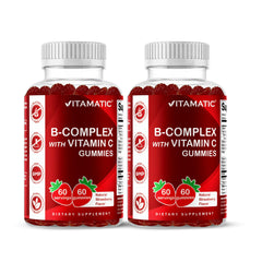 Vitamatic Vitamin B Complex Gummies Strawberry front view