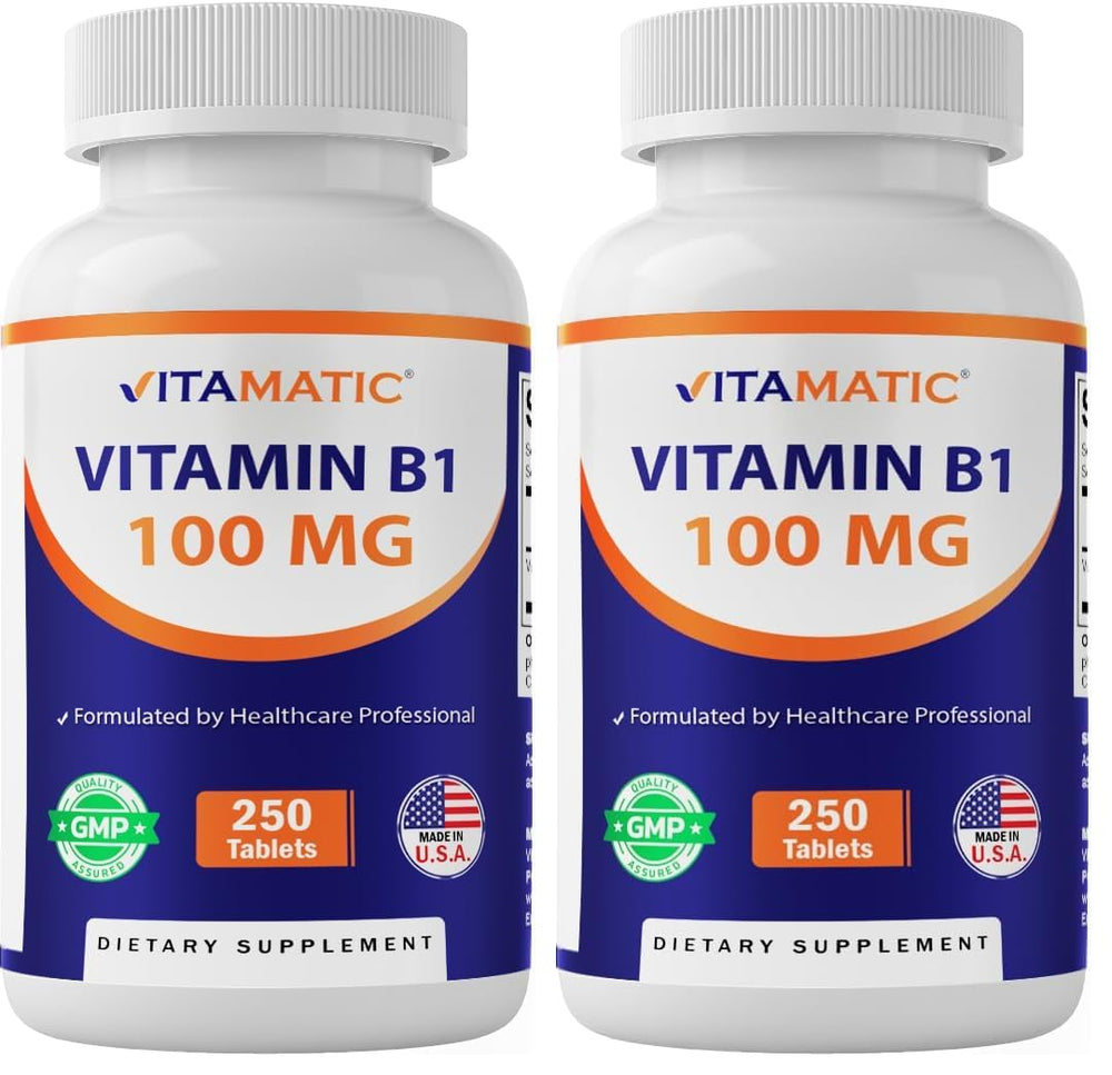 Vitamatic Vitamin B1 100mg bottle with label