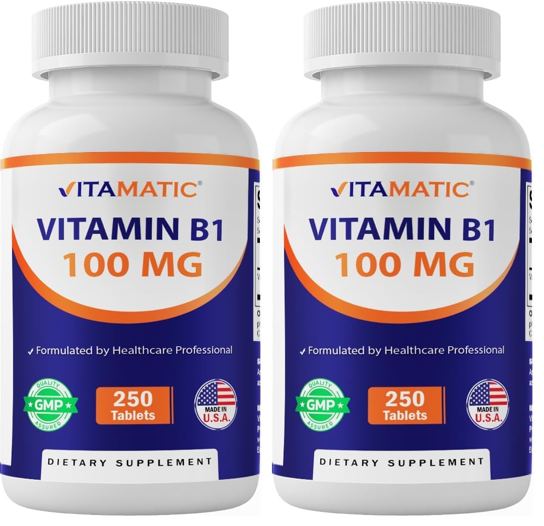 Vitamatic Vitamin B1 100mg bottle with label