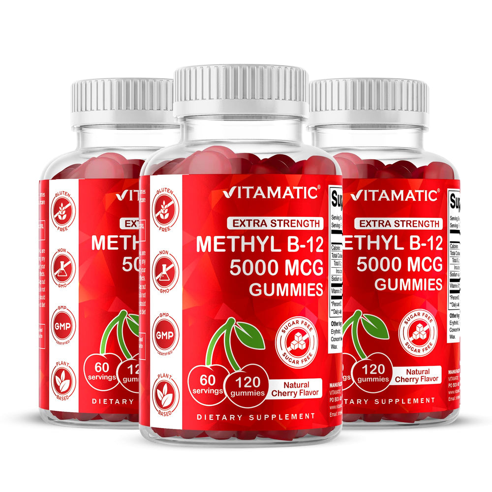 Vitamatic Vitamin B12 5000 mcg Gummies bottle - 120 count