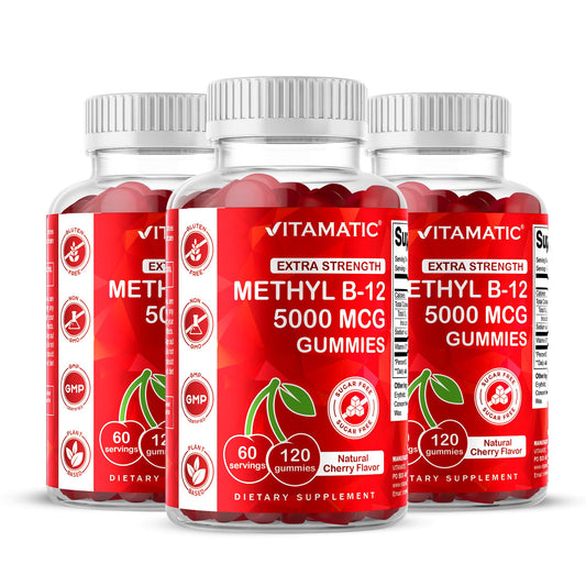 Vitamatic Vitamin B12 5000 mcg Gummies bottle - 120 count