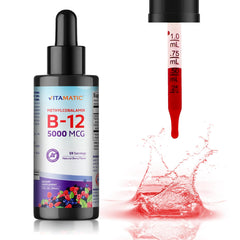 Supplement facts panel for Vitamatic B12 liquid