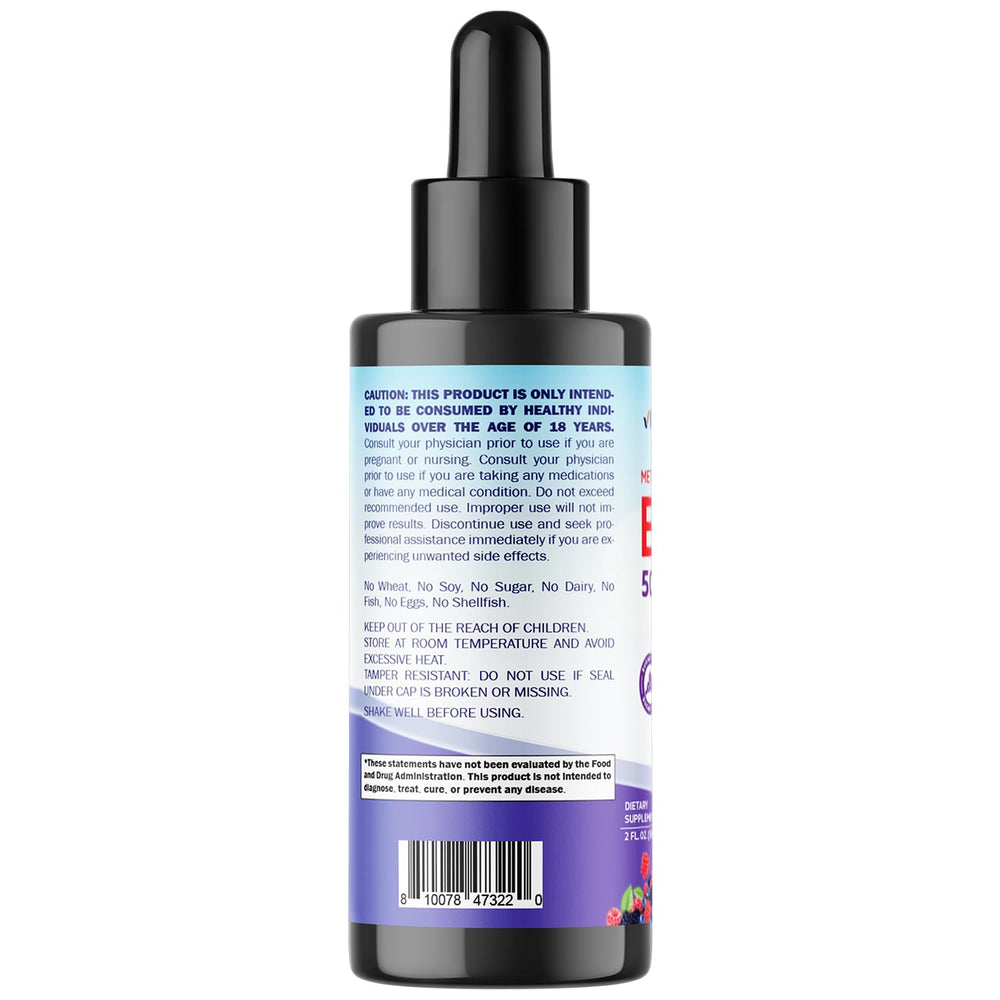 Measurement marks on bottle showing ml dosing for Vitamatic B12 liquid
