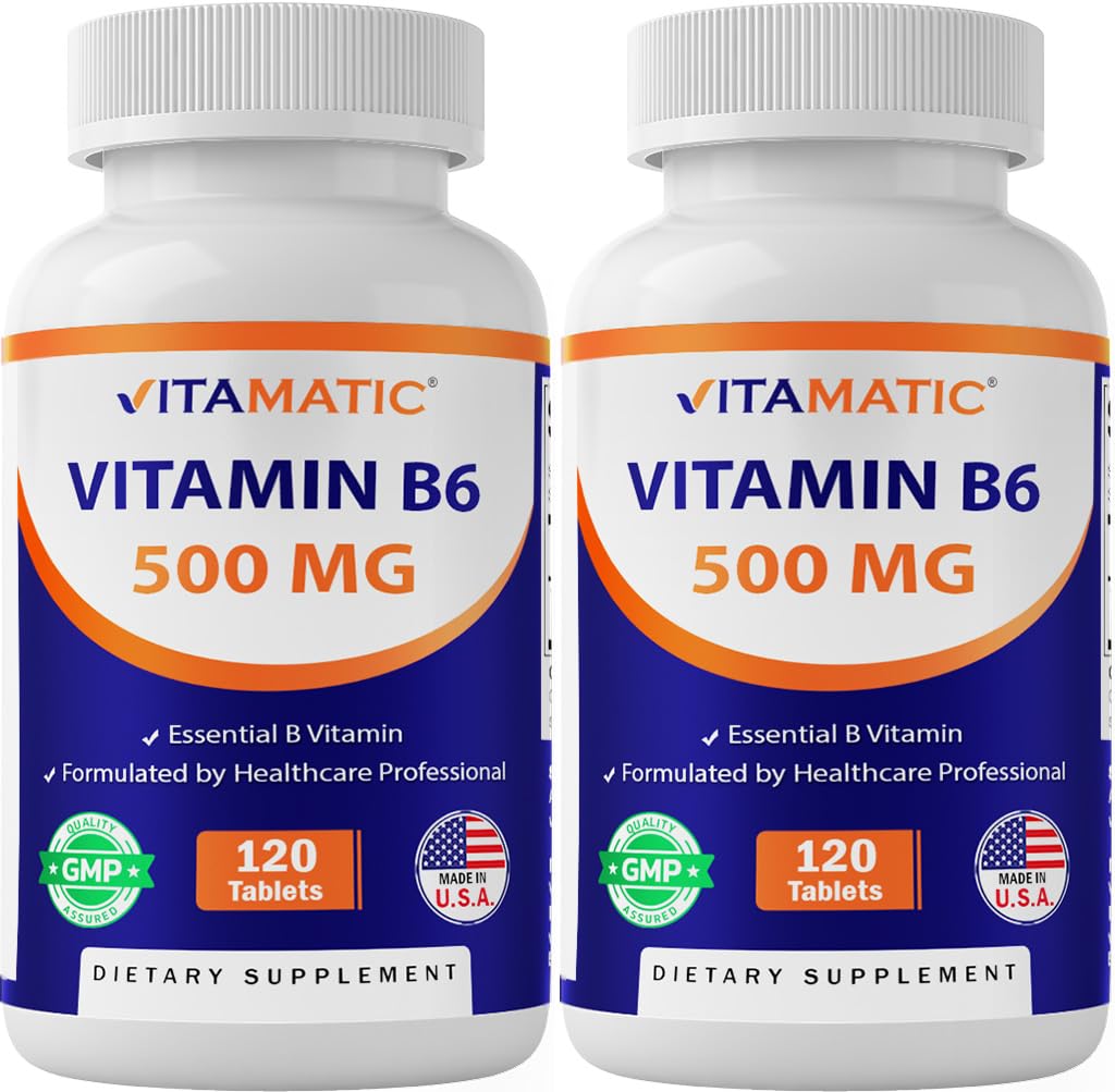 Vitamatic Vitamin B6 500 mg bottle front label