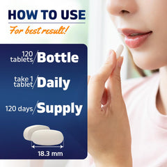 Bottle containing 120 vegetarian tablets of Vitamatic B6 500 mg