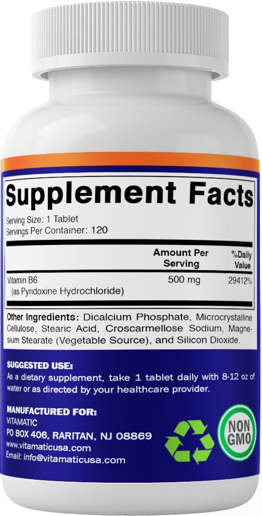 Two-pack Vitamatic Vitamin B6 packaging view