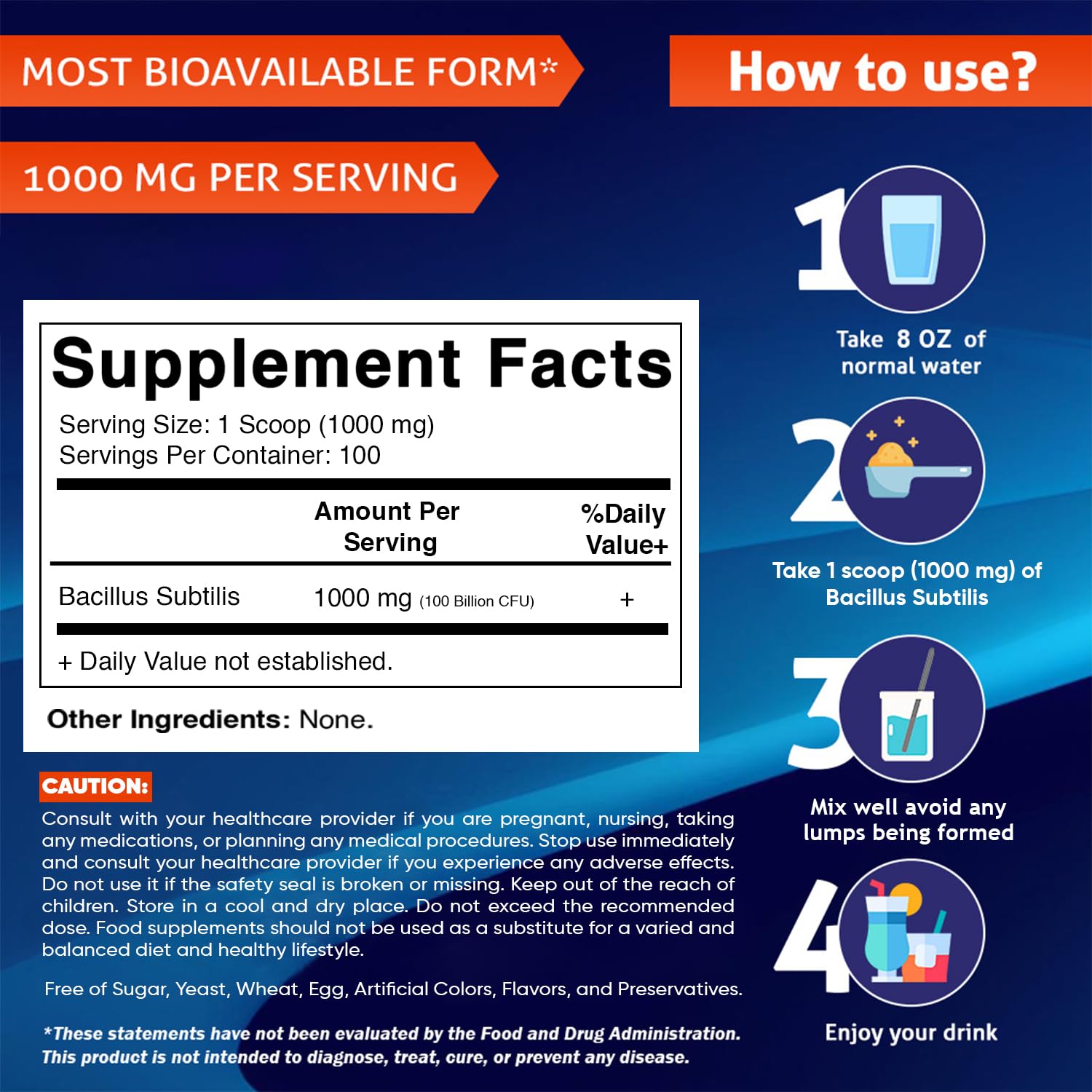 Vitamatic probiotic powder packaging and jar