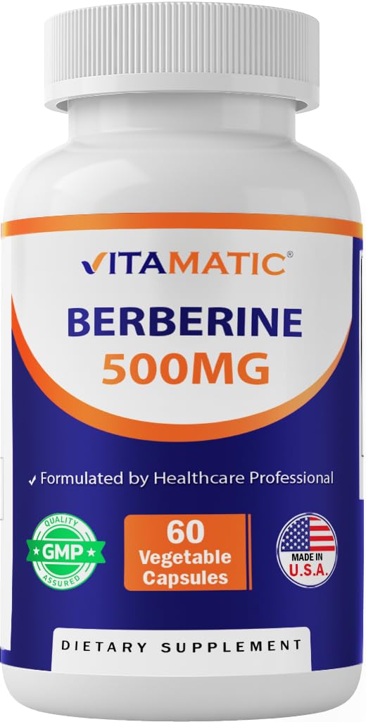 Vitamatic Berberine 500mg bottle front label