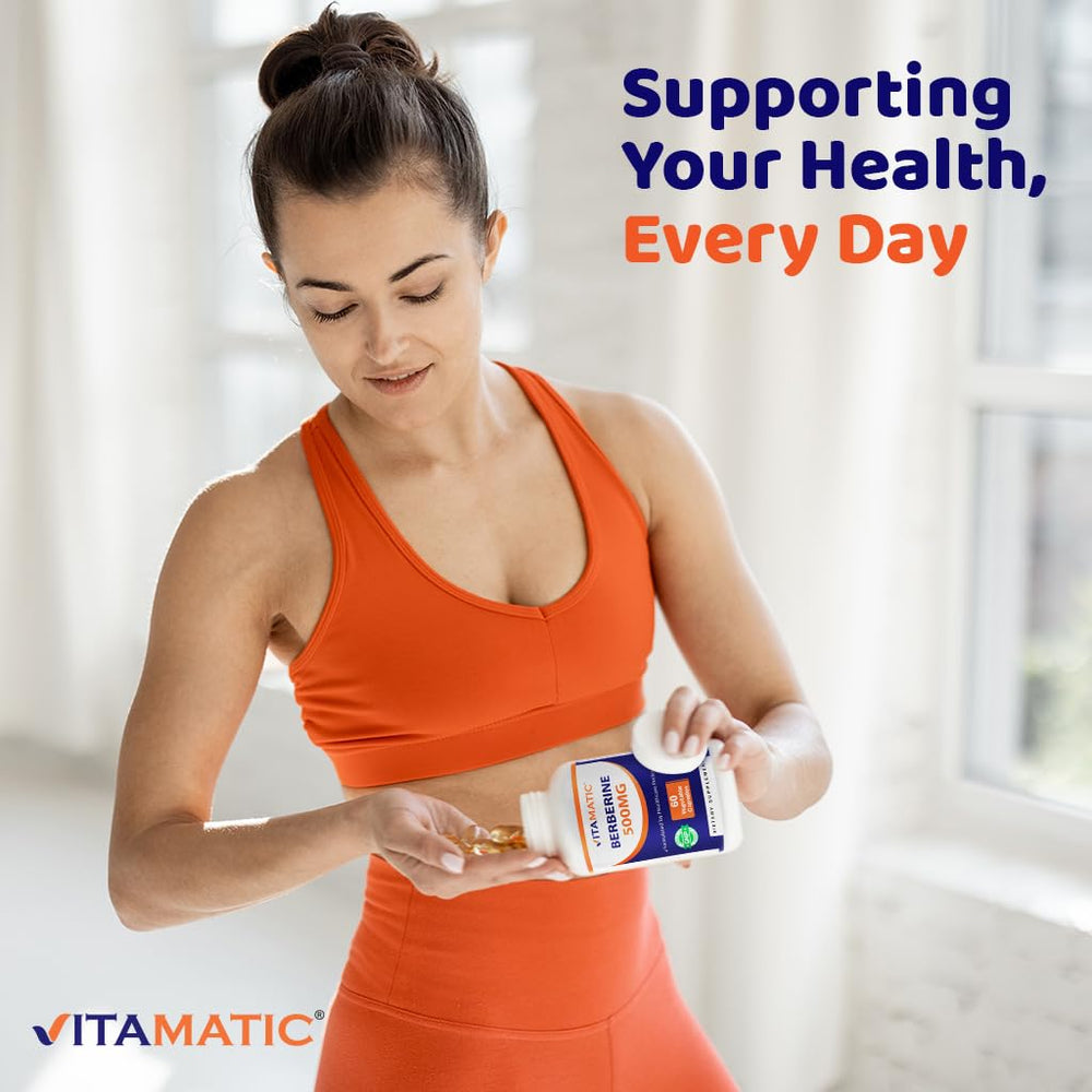 Gluten-free and Non-GMO Vitamatic Berberine packaging