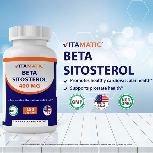 Front view of Vitamatic Beta SItosterol bottle