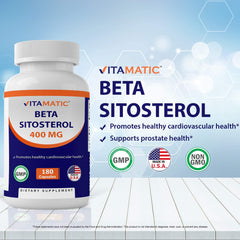 Front view of Vitamatic Beta SItosterol bottle