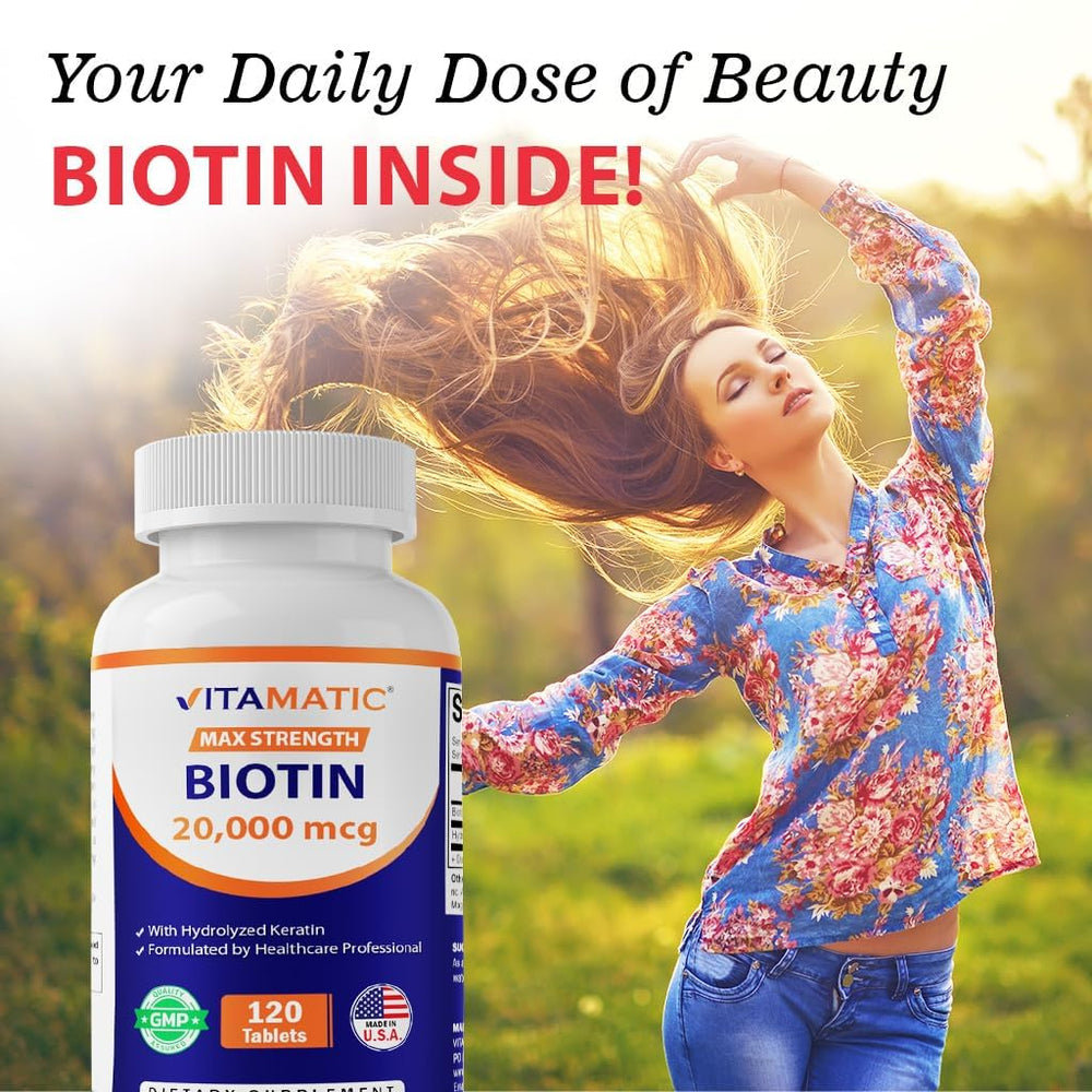 Packaging image of Vitamatic Biotin with Keratin 120-count