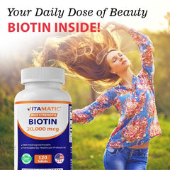Packaging image of Vitamatic Biotin with Keratin 120-count