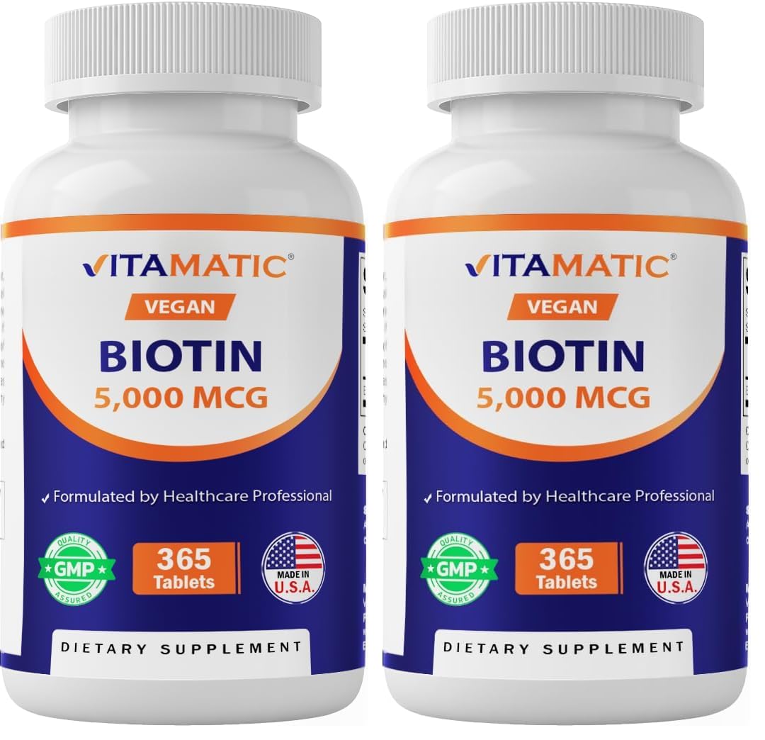 Vitamatic Biotin 5000mcg 365 vegan tablets – pack of 2 (hero image)