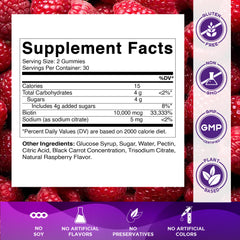 Close-up of Vitamatic Biotin Gummies label