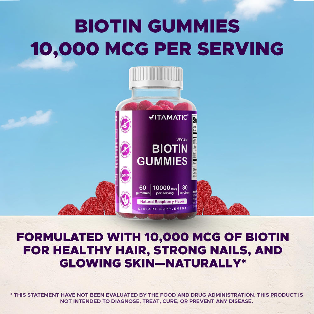 Serving size and dosage information for Vitamatic Biotin Gummies