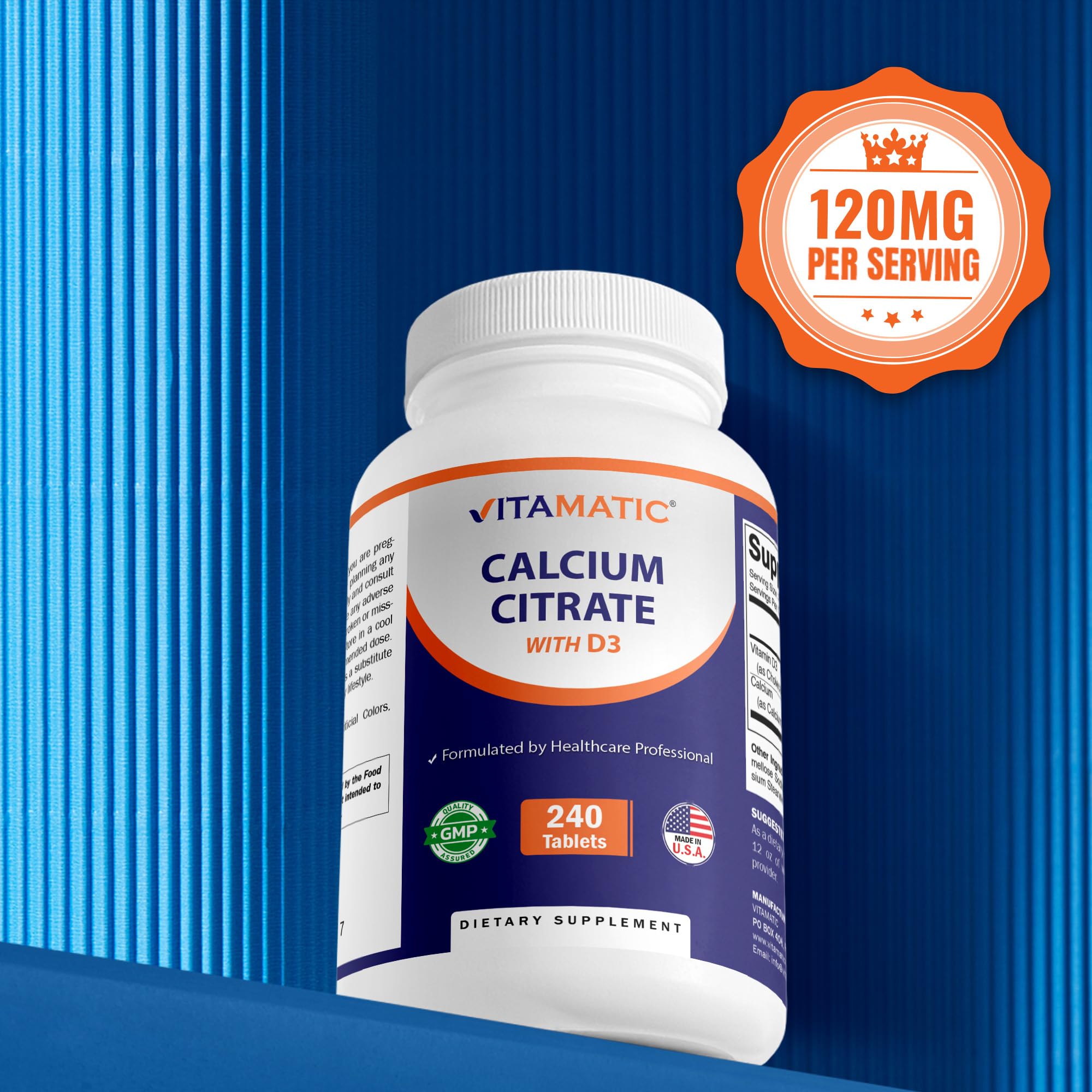 Supplement facts panel on the bottle label