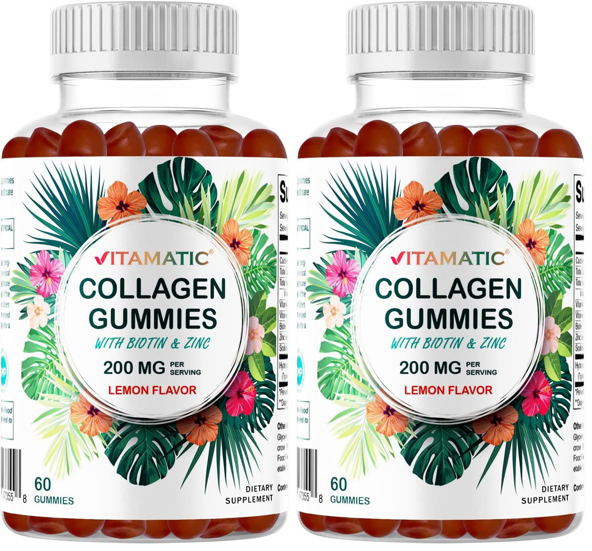 Vitamatic collagen gummies tropical flavor front view