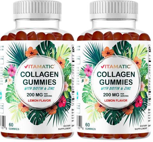 Vitamatic collagen gummies tropical flavor front view