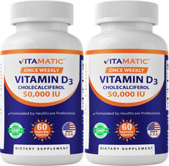 Vitamatic D3 50K IU two-pack packaging