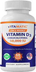 Vitamatic Vitamin D3 50,000 IU bottle front view
