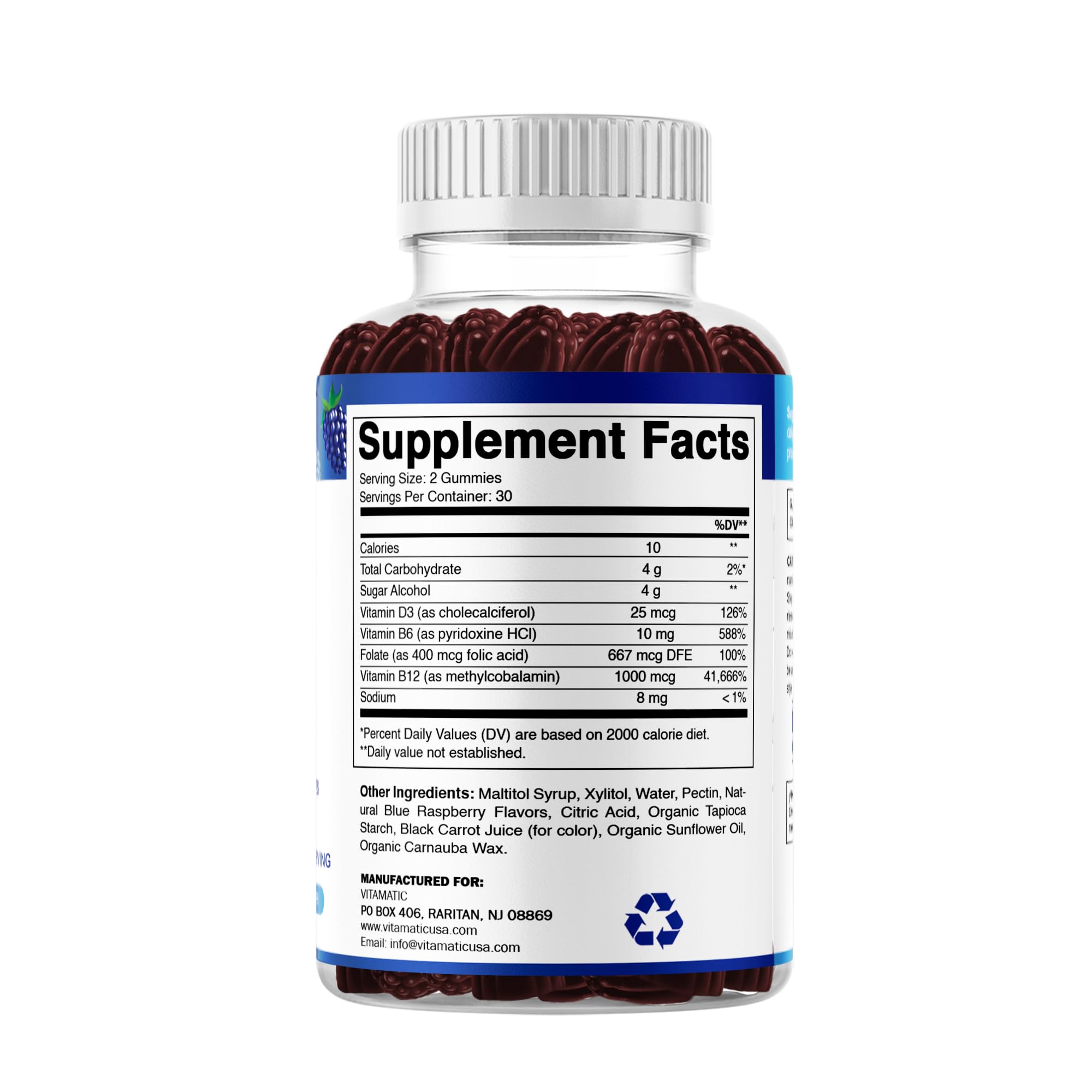 B6, B12, D3 and folate vitamin blend information