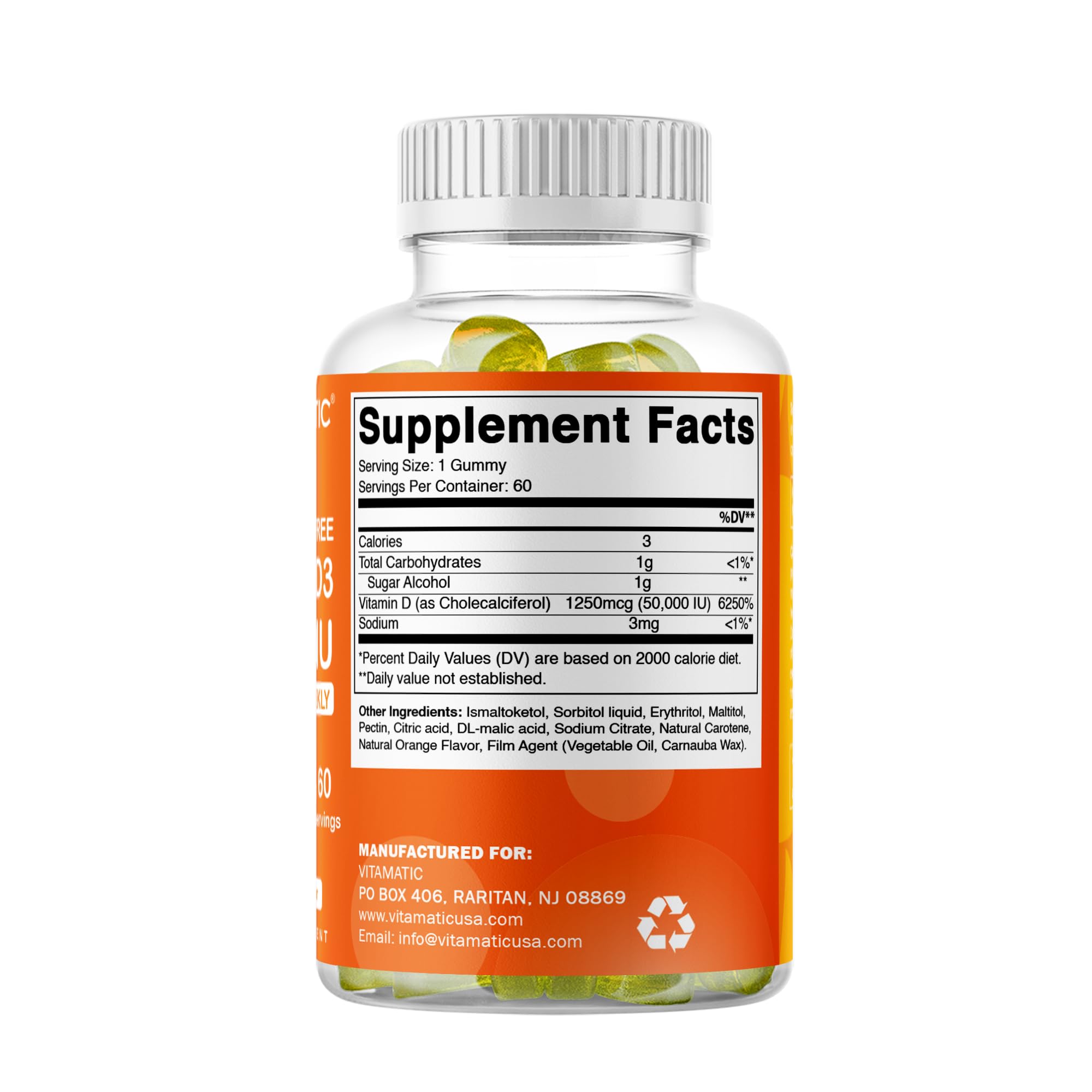 Product packaging outer box for Vitamatic D3 gummies