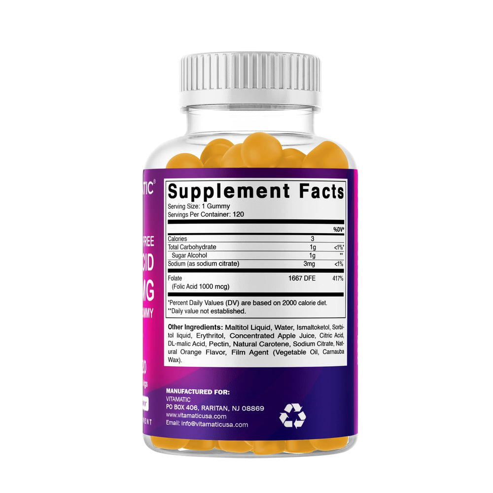 Product packaging of Vitamatic Folic Acid Gummies