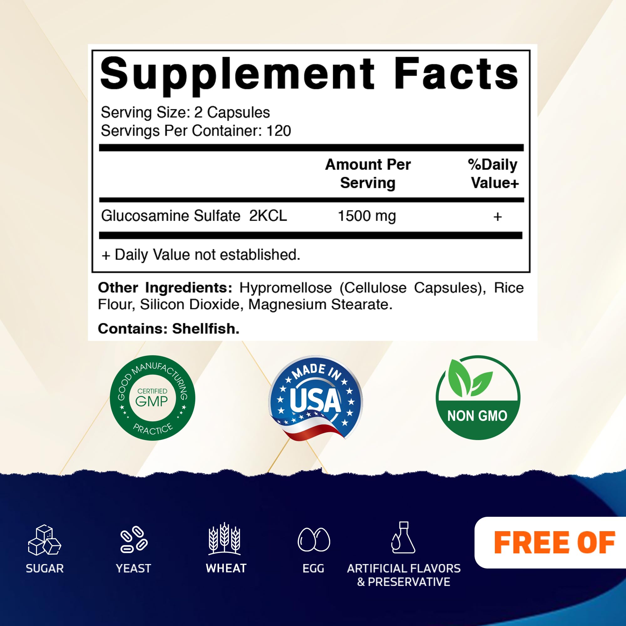 Back view showing serving size on Vitamatic bottle