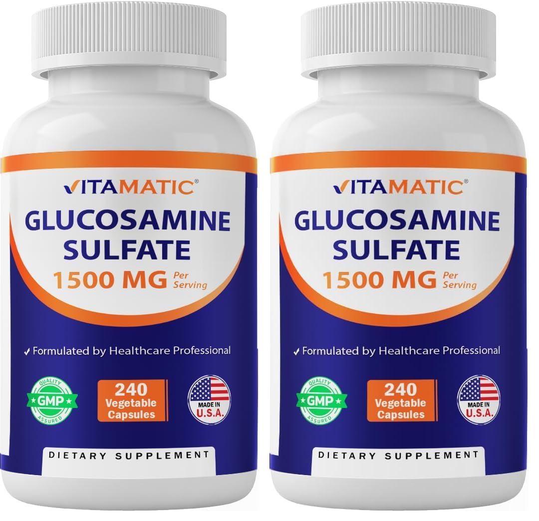 Vitamatic Glucosamine Sulfate 1500mg bottle – Pack of 2 front view