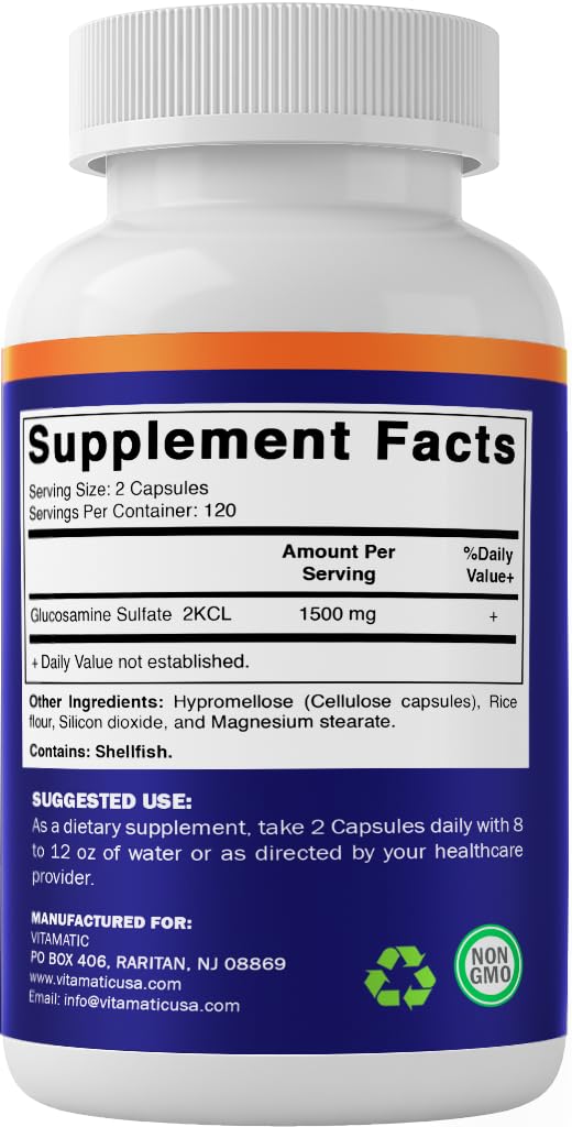Glucosamine sulfate 1500mg capsules close-up