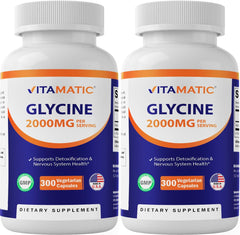 Vitamatic Glycine 2000mg bottle – front view