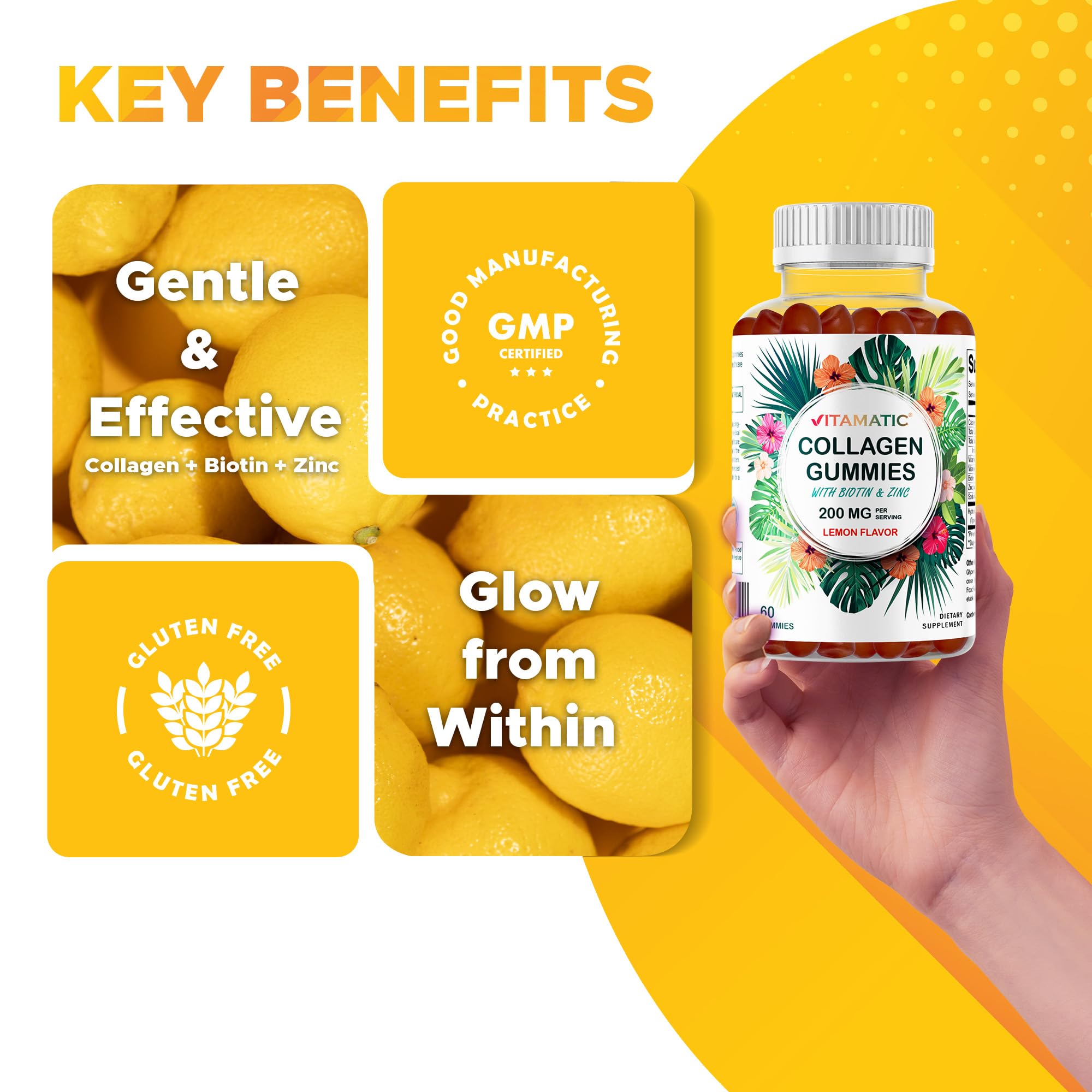 Graphic of ingredients on Vitamatic Gummies label