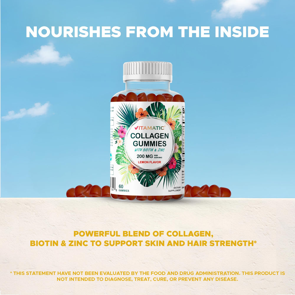 Nutrition facts panel for Vitamatic Collagen Gummies