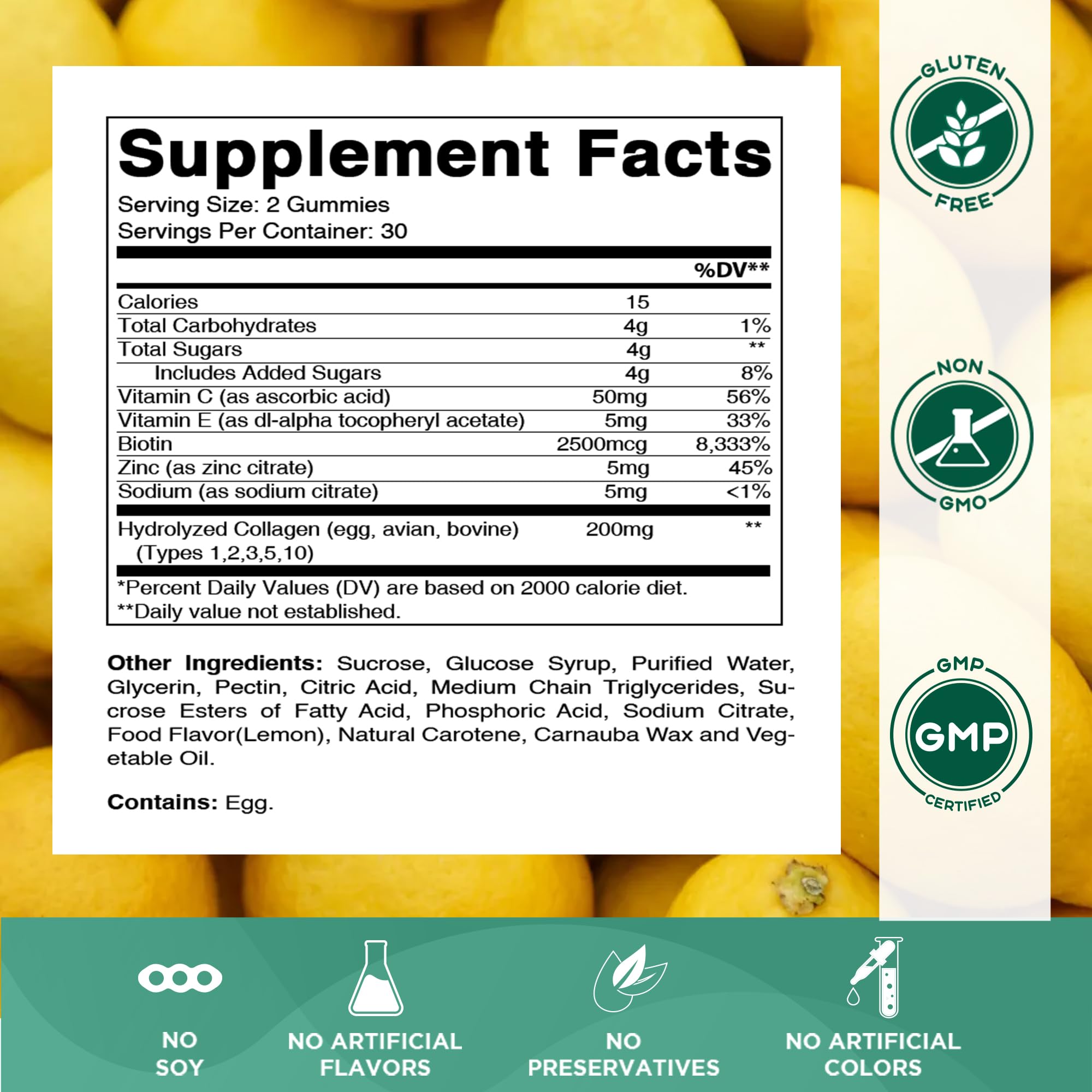 Second angle of Vitamatic Collagen Gummies front label