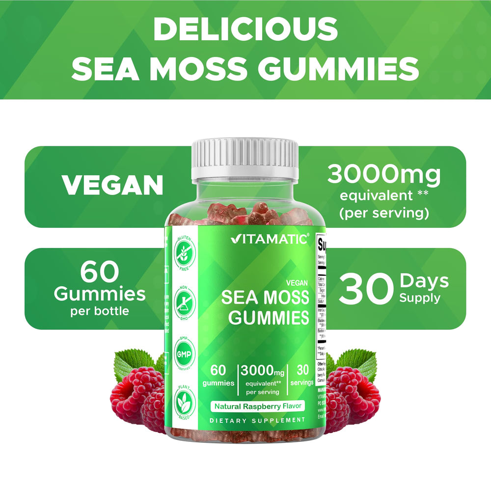 Front packaging of Vitamatic Sea Moss Gummies