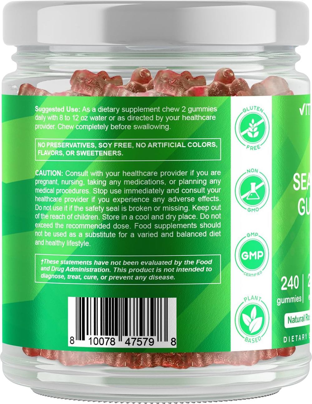 Bladderwrack and burdock root used in Vitamatic Sea Moss Gummies