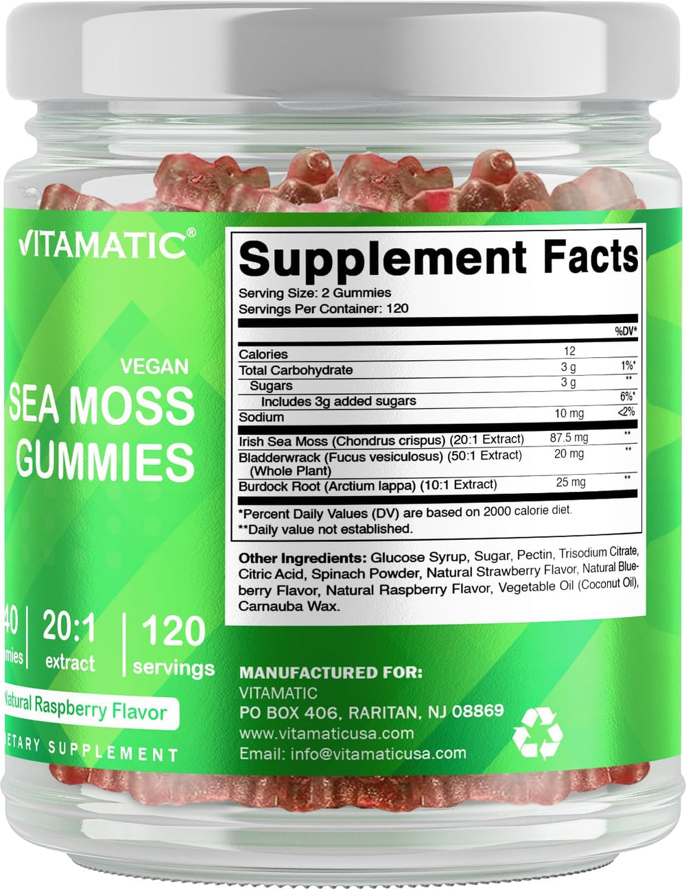 Packaging for Vitamatic Irish Sea Moss Gummies