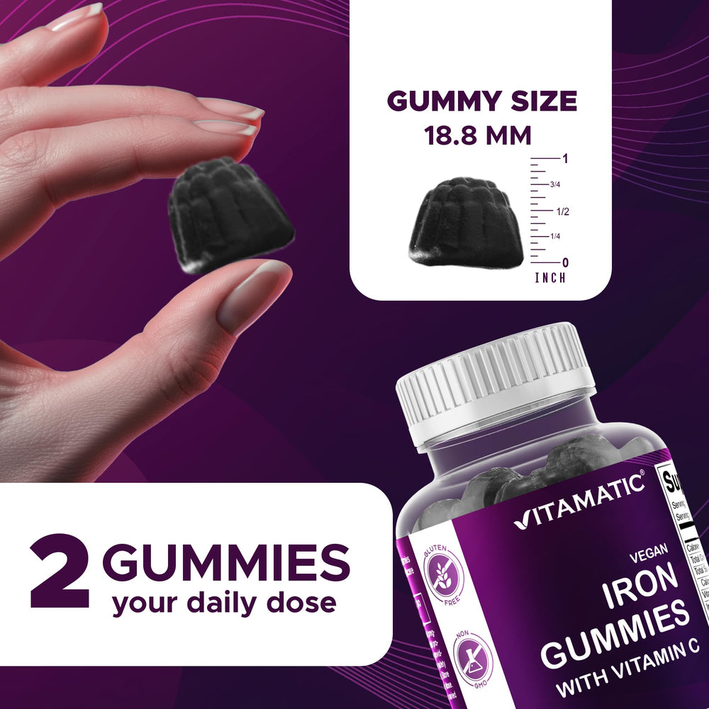 Close-up of Vitamatic Iron Gummies texture