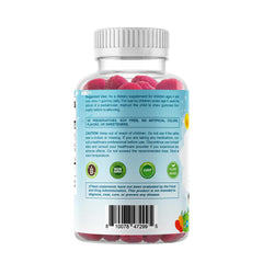 Smiling kid taking Vitamatic Magnesium Calm Gummies