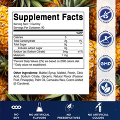 Close-up of the Vitamatic Kids Melatonin 1mg bottle label
